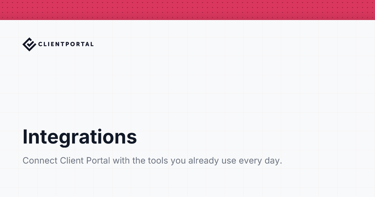 Integrations | Client Portal Help Center